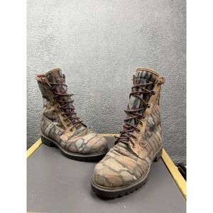Vintage Camouflage Combat Boots Lace Up GORE-TEX Oil Resistant 7.5EE Made in USA